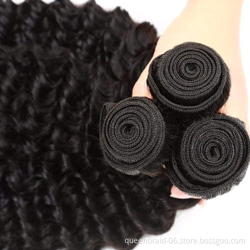 Brazilian Deep Wave Hair 100% Unprocessed Virgin Human Hair extension Bundles Weave Natural Black Color  Remy Jarin Hair Bulk